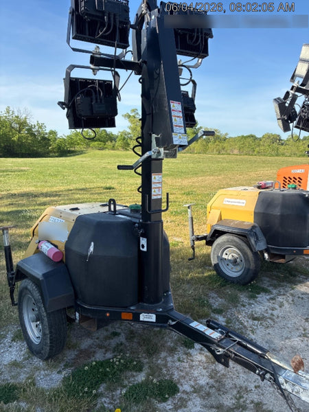2022 Allmand NLV3GR (4) LED Light Fixture 350W, 23' Vertical Mast, 3kW Prime, Towable, Deep Sea L401, Leveling Jacks, Yanmar T4F 5.8hp