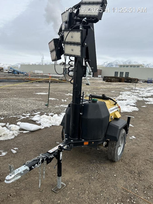 2022 Allmand NLV3GR (4) LED Light Fixture 350W, 23' Vertical Mast, 3kW Prime, Towable, Deep Sea L401, Leveling Jacks, Yanmar T4F 5.8hp