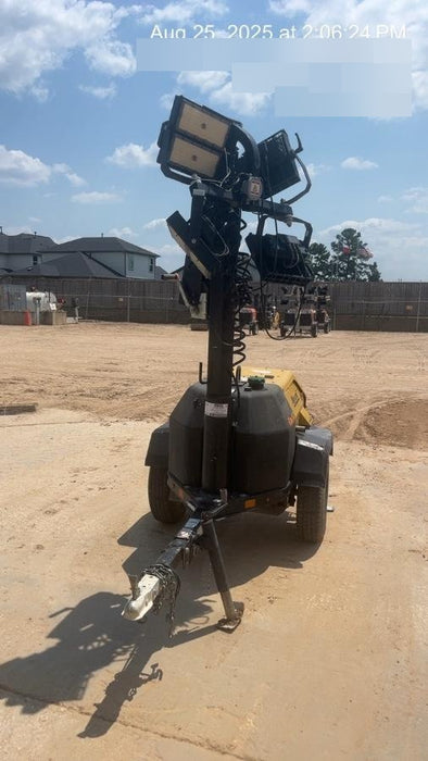 Allmand NLV3GR (4) LED Light Fixture 350W, 23' Vertical Mast, 3kW Prime, Towable, Deep Sea L401, Leveling Jacks, Yanmar T4F 5.8hp