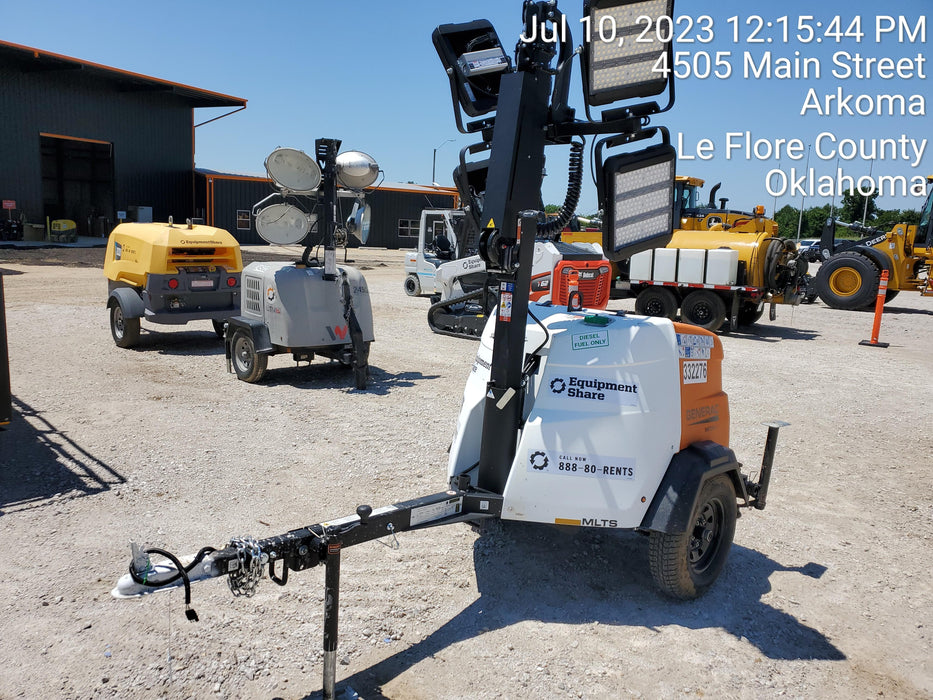 2023 Generac MLT2 Diesel, Flex Switch 120V Input, Powerzone Controller, (4) 320W LED Lights, 4kW Generator, 39.9 Gal Fuel Tank, 2" Ball, T3