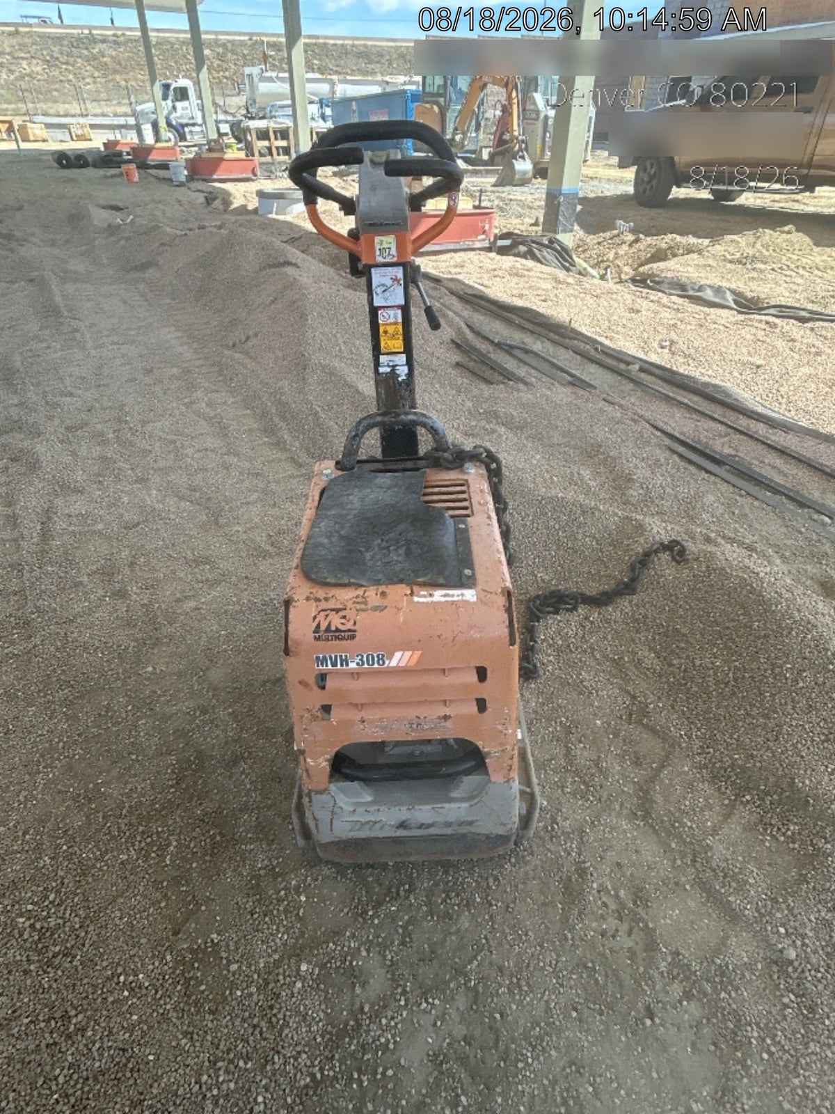2023 Multiquip MV308GH Honda GX270, 18" Plate, Tachometer