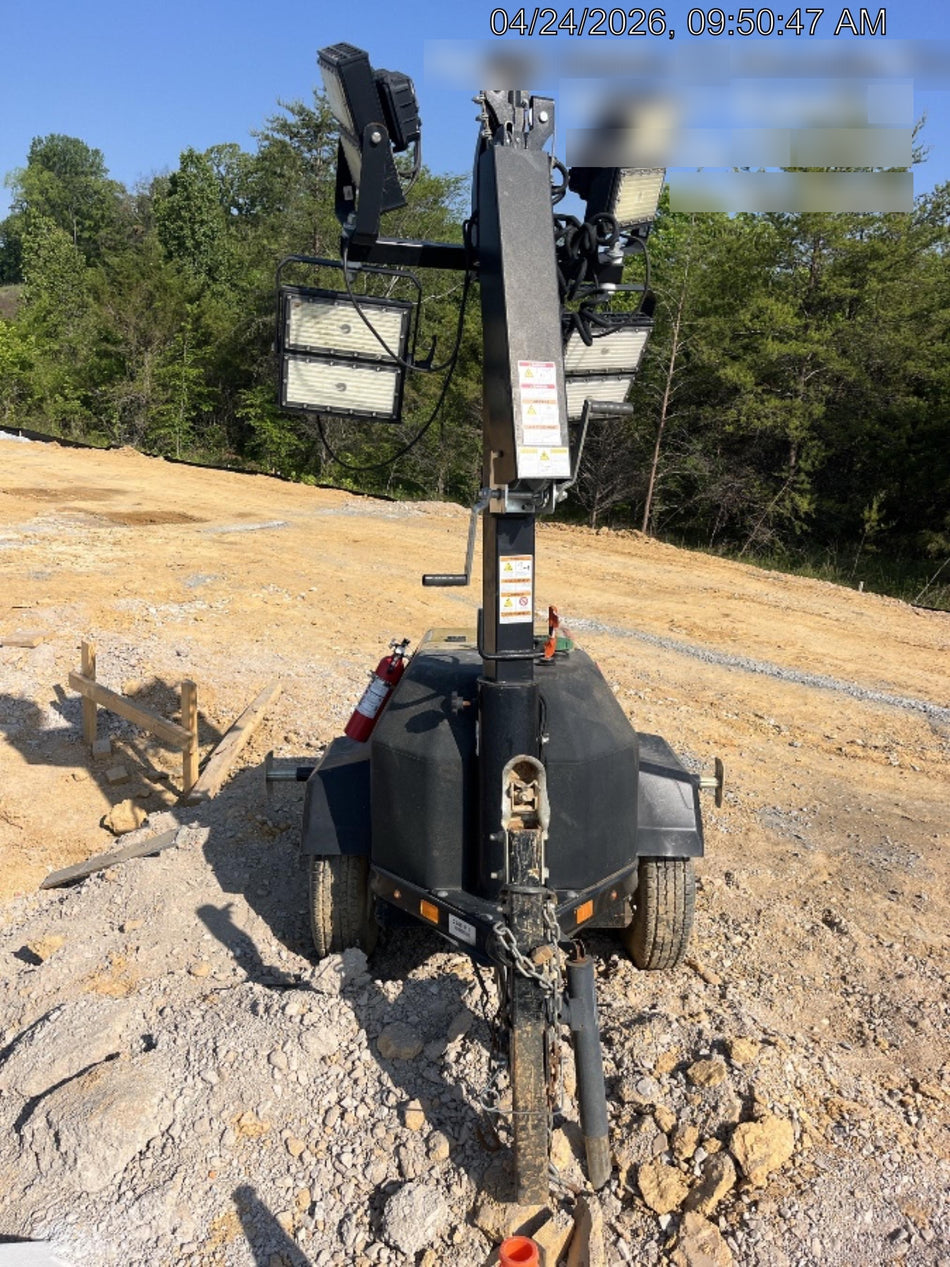 2021 Allmand NLV3GR (4) LED Light Fixture 350W, 23' Vertical Mast, 3kW Prime, Towable, Deep Sea L401, Leveling Jacks, Yanmar T4F 5.8hp
