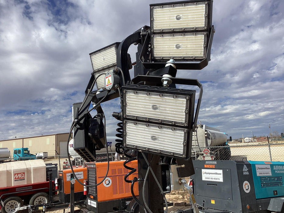 2021 Allmand NLV3GR (4) LED Light Fixture 350W, 23' Vertical Mast, 3kW Prime, Towable, Deep Sea L401, Leveling Jacks, Yanmar T4F 5.8hp