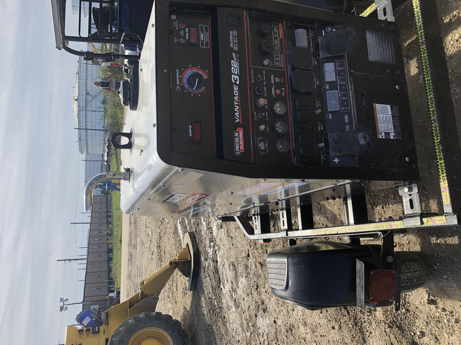 2019 Lincoln Electric Vantage 322 Welder Ready-Pak 3, Two wheel trailer, Fender and Light kit, Cable Rack