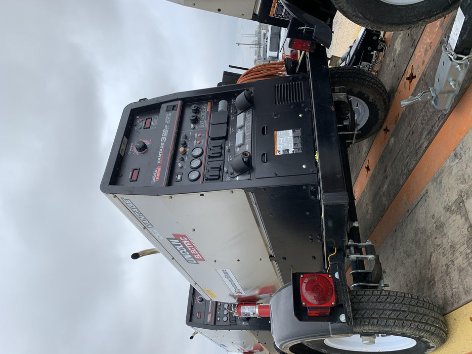 2019 Lincoln Electric Vantage 322 Welder Ready-Pak 3, Two wheel trailer, Fender and Light kit, Cable Rack