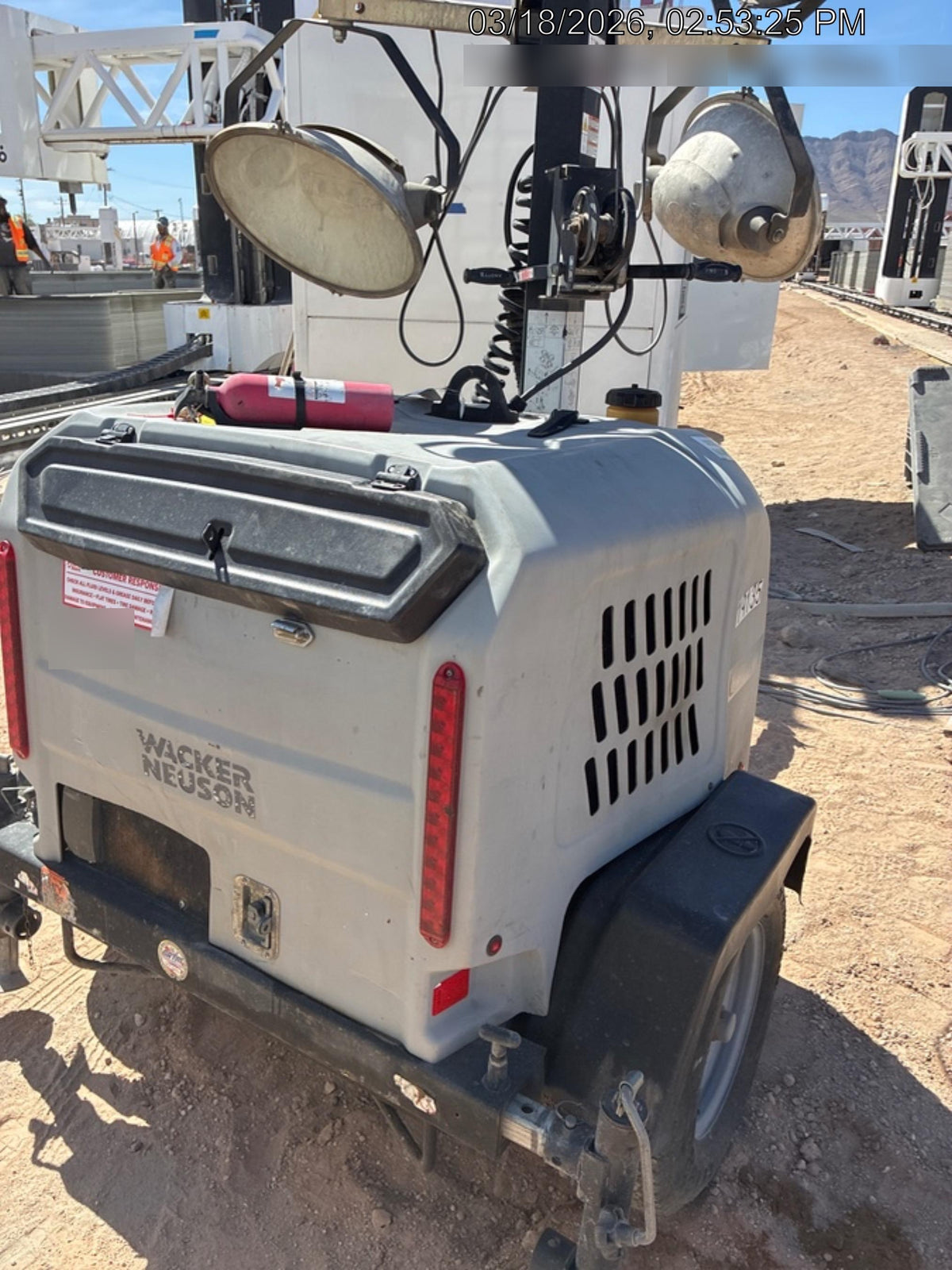 2018 Wacker Neuson LTV6L-MH Wacker Neuson LTV6L Mobile Light Tower w/Fuel Level Sensor Installed