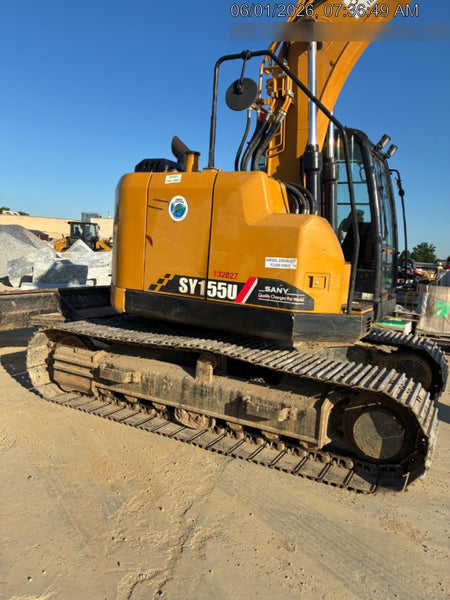2020 Sany SY155U Rubber Tracks, Front Blade