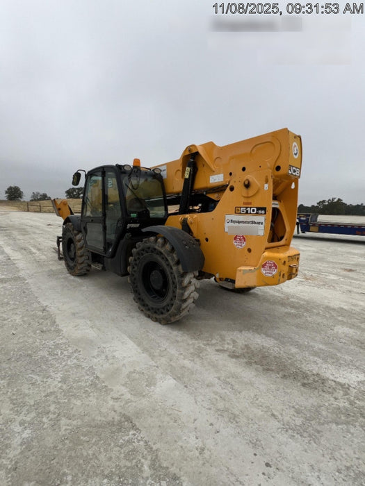 2019 JCB 510-56 74 HP w/CAB/HVAC, Beacon, Worklights, Aux Hydraulics, Solid Tires 72" Carriage/60" Forks