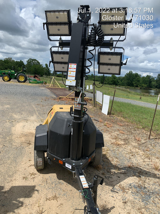 2022 Allmand NLV3GR (4) LED Light Fixture 350W, 23' Vertical Mast, 3kW Prime, Towable, Deep Sea L401, Leveling Jacks, Yanmar T4F 5.8hp