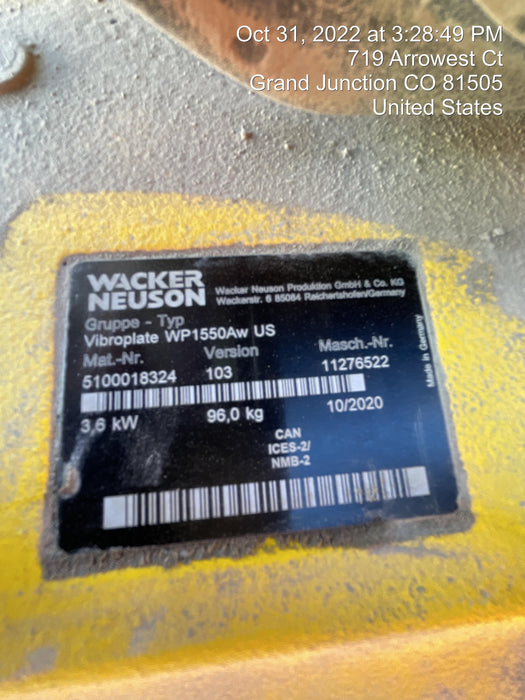 2020 WACKER NEUSON WP1550AW