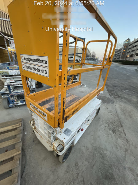 Custom Equipment HB-1430 Hy-Brid Scissor Lift
Platform capacity up to 670 lbs
Working height up to 20 ft
Weighs under 1,700 lbs
Non-marking wheels
