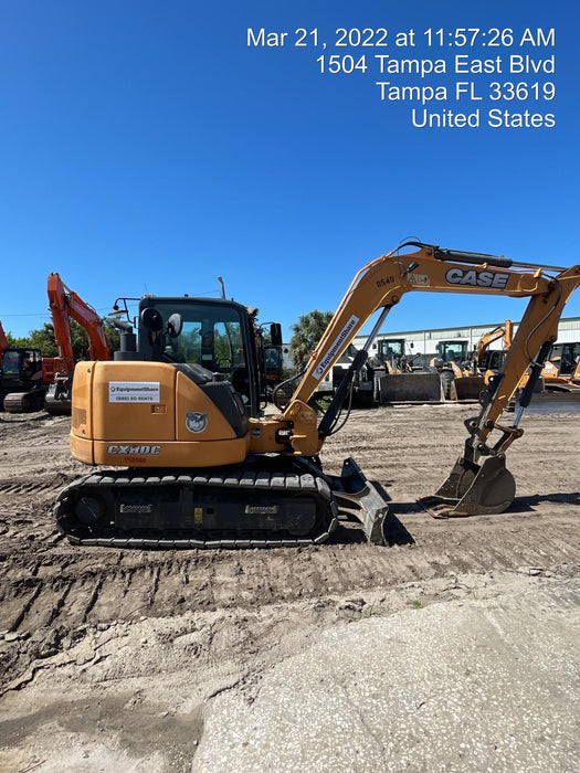 2017 Case CX80C CLOSED CAB, A/C,RUBBER TRACKS PADS,7'-2" ARM,THUMB