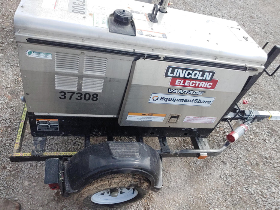 2019 Lincoln Electric Vantage 322 Ready-Pak 3, Two Wheel Trailer, Fender and Light Kit, Cable Rack
