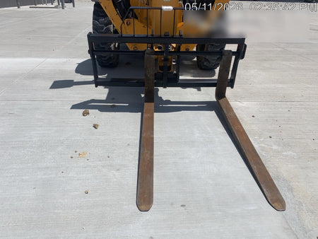 2019 JCB 510-56 74 HP w/Open ROPS, Beacon, Aux Hydraulics, Worklights, Solid Tires w/60" Carriage/Forks