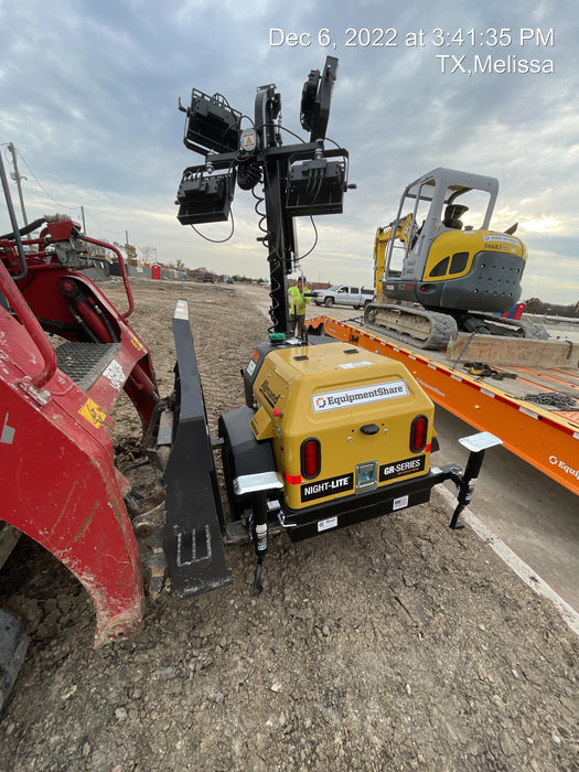 2022 Allmand NLV3GR (4) LED Light Fixture 350W, 23' Vertical Mast, 3kW Prime, Towable, ES Decals, T3