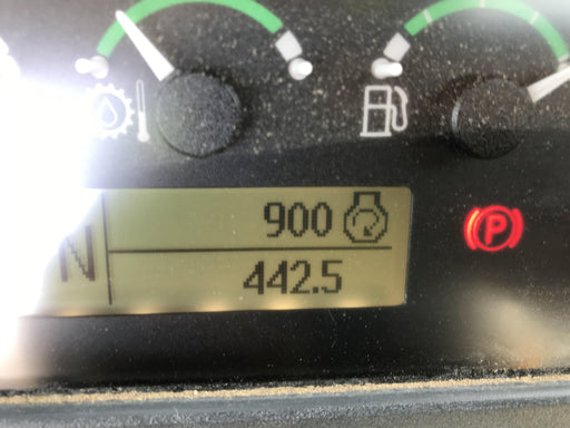 2019 John Deere 410L 4WD, CAB/HVAC, Standard Dipperstick, ISO Controls, Rear Aux Hydraulics, Manual QC, 1.5 Yd Bucket w/Forks, 24" Bucket