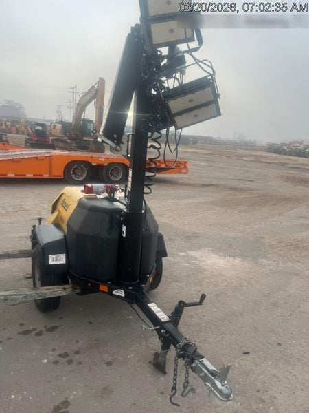 2022 Allmand NLV3GR (4) LED Light Fixture 350W, 23' Vertical Mast, 3kW Prime, Towable, Deep Sea L401, Leveling Jacks, Yanmar T4F 5.8hp