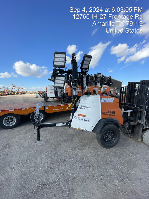 2024 Generac MLT2 Diesel, Flex Switch 120V Input, Powerzone Controller, 
(4) 320W LED Lights, 4kW Generator, 39.9 Gal Fuel Tank, 2" Ball, T3