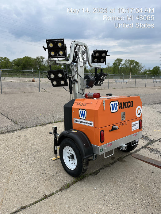 2024 Wanco WLTT-4MM4K Diesel, Deep Sea Controller, Shore Power Plug, Auto Start, (4) 350W LED Floodlights, 4kW Generator, 60 Gal Fuel Tank, 2" Ball, T3