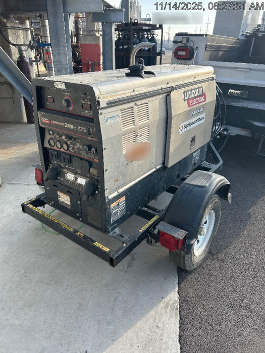 2019 Lincoln Electric Vantage 322 Welder Ready-Pak 3, Two wheel trailer, Fender and Light kit, Cable Rack
