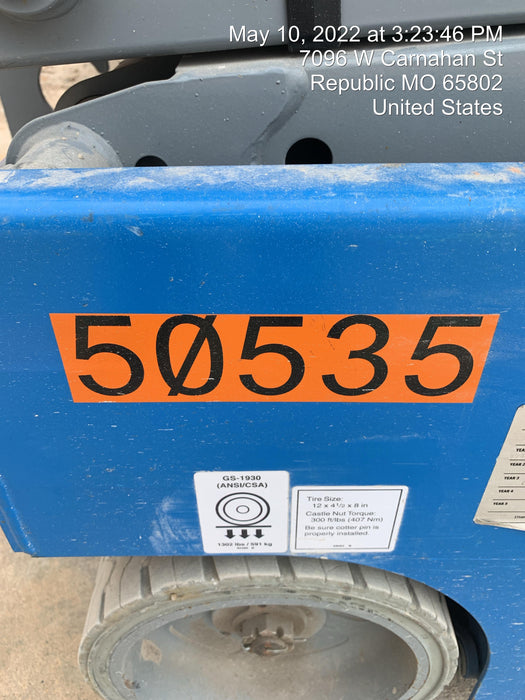 2019 Genie GS-1930 Fixed Rails with Chain Entry