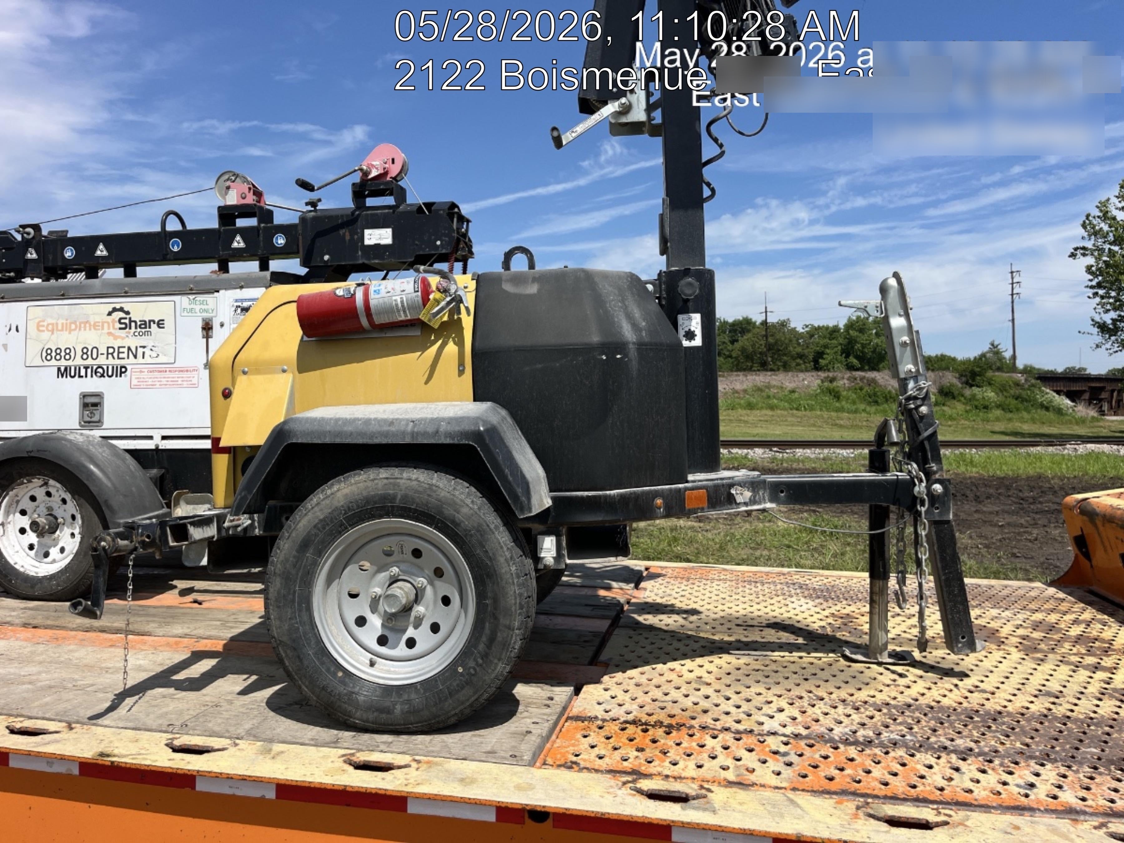 2022 Allmand NLV3GR (4) LED Light Fixture 350W, 23' Vertical Mast, 3kW Prime, Towable, Deep Sea L401, Leveling Jacks, Yanmar T4F 5.8hp