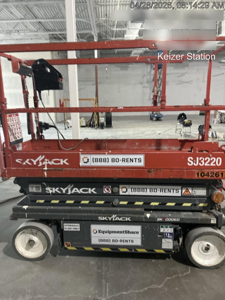 2020 Skyjack SJIII-3220 Solid NM Tires, Half height spring hinged entry gate, Dual Beacons, 6' Powered Extension Deck