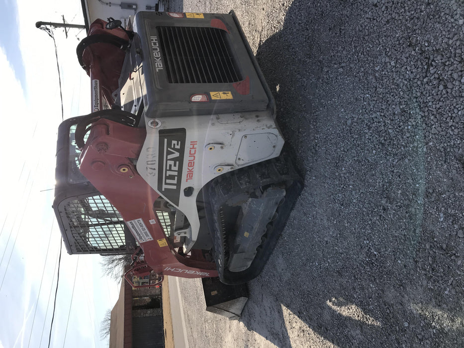 2019 Takeuchi TL12V2C Cab/Heat/Air w/Auxiliary Hydraulics, 2 Speed, Hydraulic QC 80" Tooth Bucket, 48" Pallet Forks