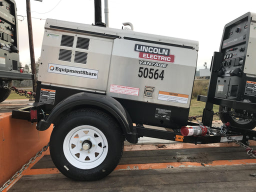 2019 Lincoln Electric Vantage 322 Welder Ready-Pak 3, Two wheel trailer, Fender and Light kit, Cable Rack