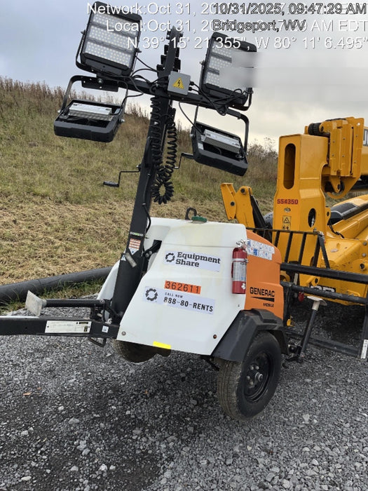 2023 Generac MLT2 Diesel, Flex Switch 120V Input, Powerzone Controller, 
(4) 320W LED Lights, 4kW Generator, 39.9 Gal Fuel Tank, 2" Ball, T3