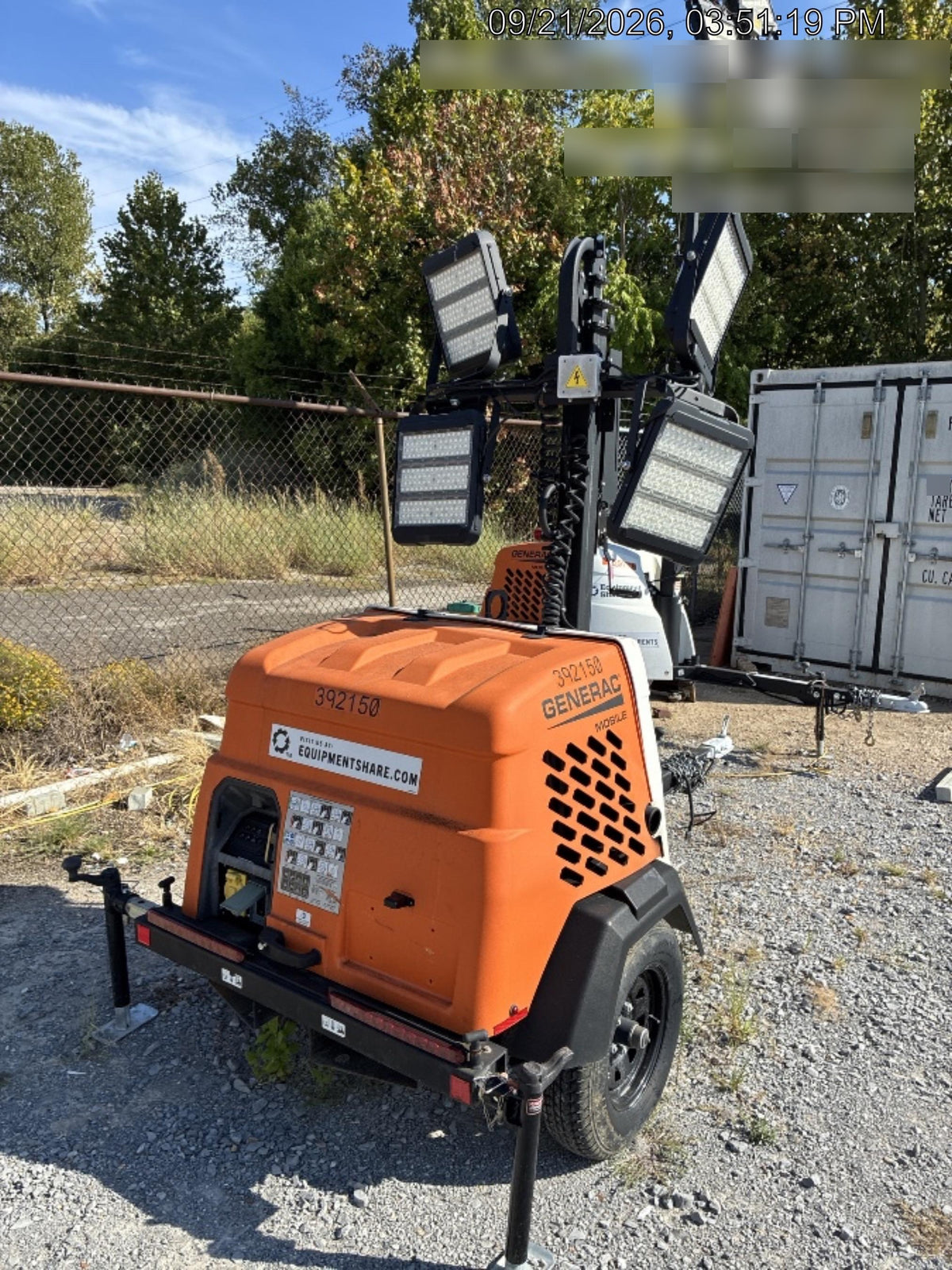 2024 Generac MLT2 Diesel, Flex Switch 120V Input, Powerzone Controller, 
(4) 320W LED Lights, 4kW Generator, 39.9 Gal Fuel Tank, 2" Ball, T3