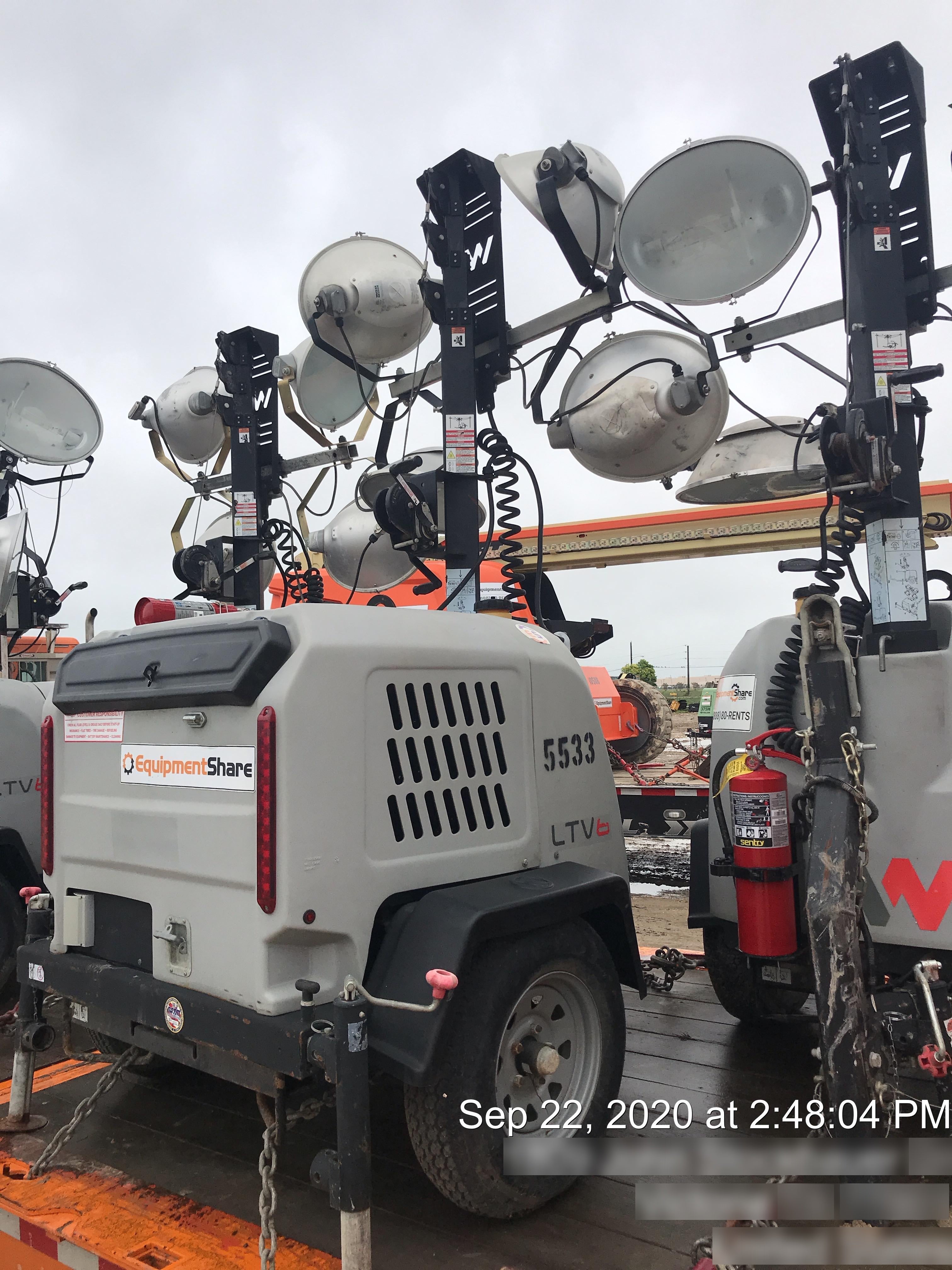 2017 Wacker Neuson LTV6L-MH Wacker Neuson 6 kW Towable Light Generator
