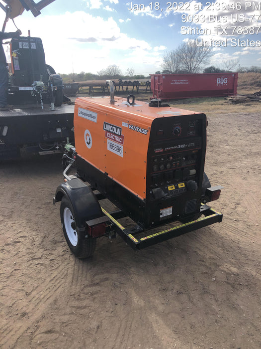 2021 Lincoln Electric Vantage 322 Vantage 322 Ready Pak 3 w/ Decals, ORANGE (includes trailer, cable rack, fender light kit) NO Telematics