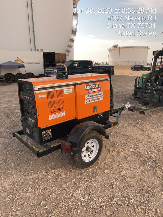 2023 Lincoln Electric LE400 Kubota V1505, Trlr, Cable Rack, Light Kit, ES Decals, T3