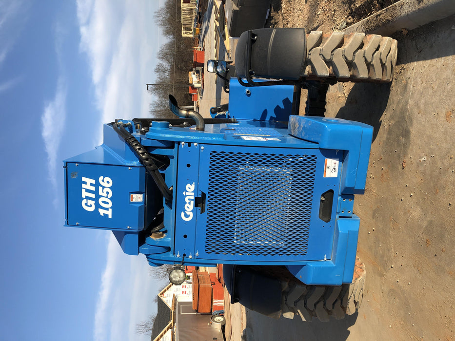 2019 Genie GTH-1056 Cab/Heat/AC, Solid RT Tires, LED Work Lights, Beacon 60" QA Carriage, 60" Forks