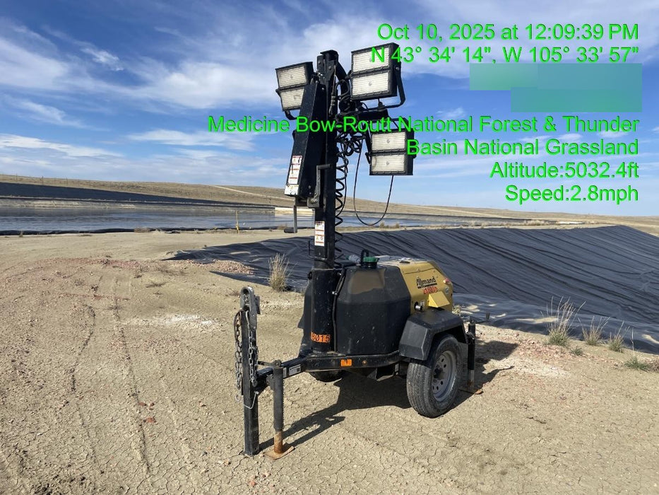 2022 Allmand NLV3GR (4) LED Light Fixture 350W, 23' Vertical Mast, 3kW Prime, Towable, Deep Sea L401, Leveling Jacks, Yanmar T4F 5.8hp