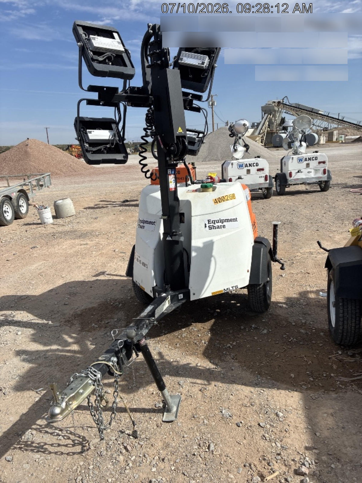 2024 Generac MLT2 Diesel, Flex Switch 120V Input, Powerzone Controller, 
(4) 320W LED Lights, 4kW Generator, 39.9 Gal Fuel Tank, 2" Ball, T3