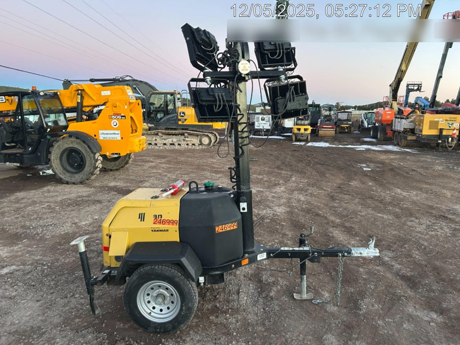 2022 Allmand NLV3GR (4) LED Light Fixture 350W, 23' Vertical Mast, 3kW Prime, Towable, ES Decals, T3