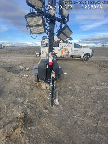 2021 Allmand NLV3GR (4) LED Light Fixture 350W, 23' Vertical Mast, 3kW Prime, Towable, Deep Sea L401, Leveling Jacks, Yanmar T4F 5.8hp
