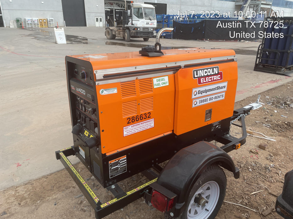 2022 Lincoln Electric LE400 Kubota V1505, Trlr, Cable Rack, Light Kit, ES Decals, T3