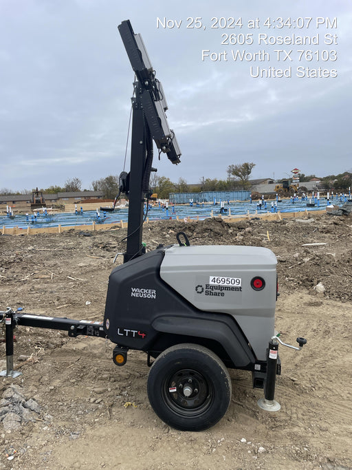 2024 Wacker Neuson LTT4 Diesel, Kohler KDW702, Deep Sea Controller, Auto Start, LED 320W, Bypass Outlet, T3