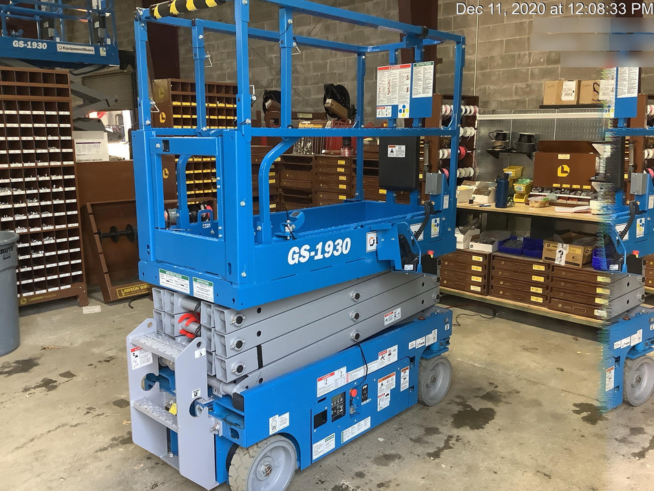 2020 Genie GS-1930 Solid Non Marking Tires, Beacon, Folding rails with half height swing gate, Telematics