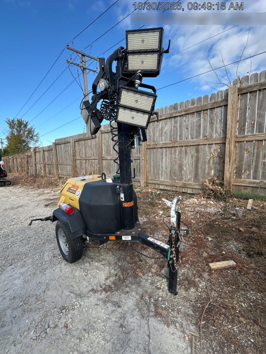 2022 Allmand NLV3GR (4) LED Light Fixture 350W, 23' Vertical Mast, 3kW Prime, Towable, ES Decals, T3