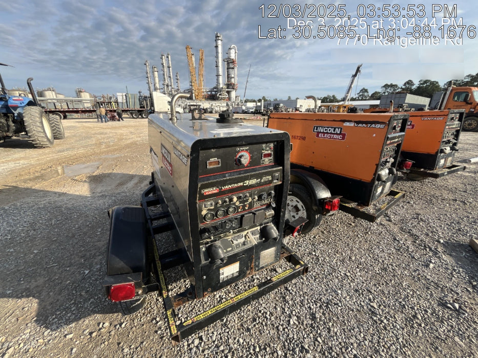 2019 Lincoln Electric Vantage 322 Lincoln Vantage 322 Welder w/Trailer, Light Kit, Cable Rack