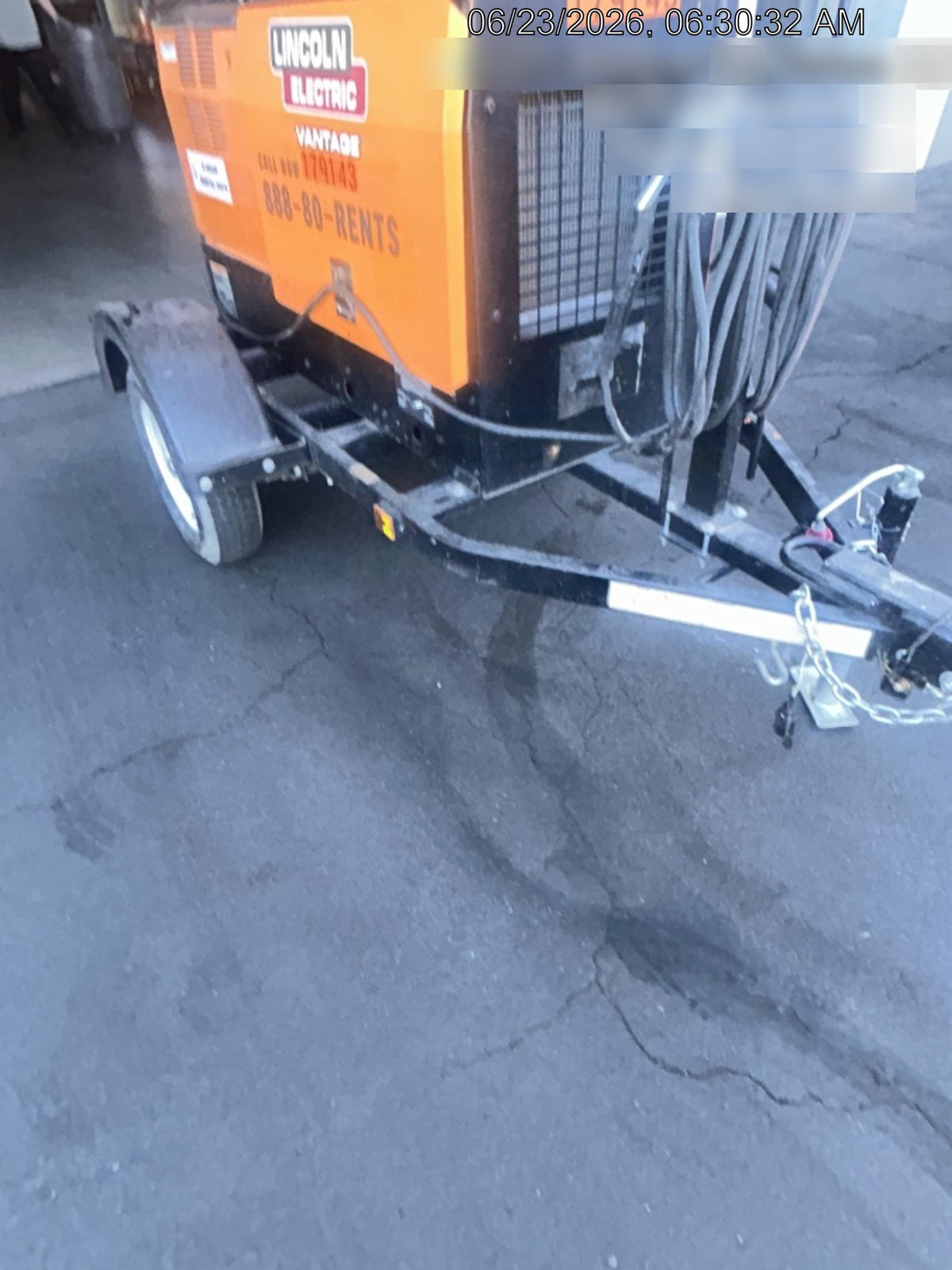 2021 Lincoln Electric Vantage 322 Vantage 322 Ready Pak 3 w/ Decals, ORANGE (includes trailer, cable rack, fender light kit) NO Telematics