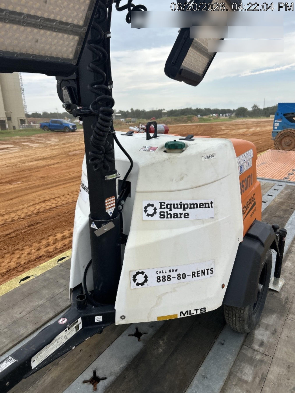 2023 Generac MLT2 Diesel, Flex Switch 120V Input, Powerzone Controller, (4) 320W LED Lights, 4kW Generator, 39.9 Gal Fuel Tank, 2" Ball, T3