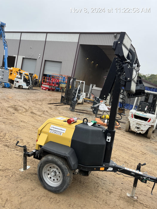 2022 Allmand NLV3GR (4) LED Light Fixture 350W, 23' Vertical Mast, 3kW Prime, Towable, Deep Sea L401, Leveling Jacks, Yanmar T4F 5.8hp