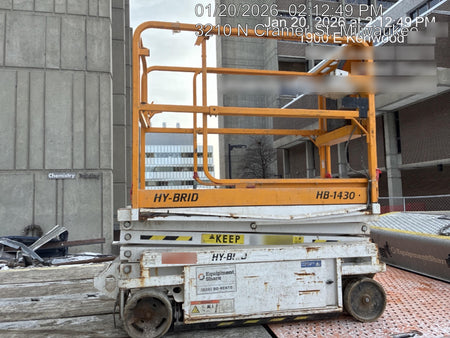 Custom Equipment HB-1430 Hy-Brid Scissor Lift
Platform capacity up to 670 lbs
Working height up to 20 ft
Weighs under 1,700 lbs
Non-marking wheels