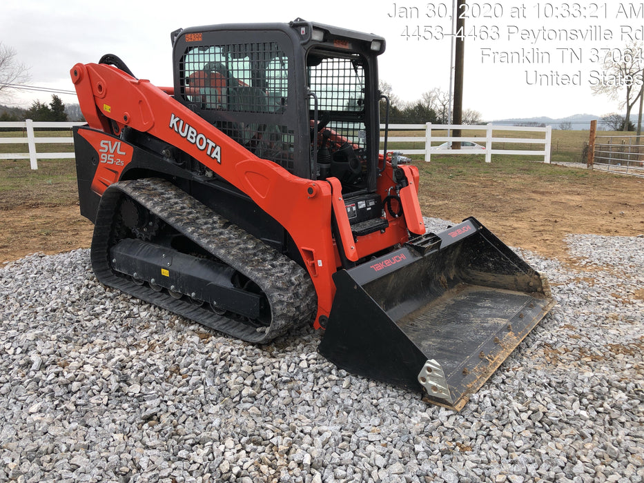2019 Kubota SVL95-2S Cab/Heat/Air, Standard Tracks, Standard Flow w/Manual QC, 80" HD Tooth Bucket