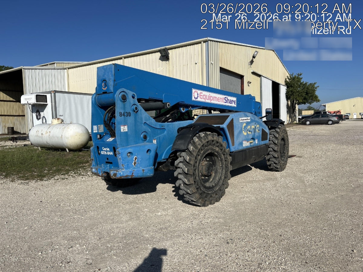 2018 Genie GTH-844 Genie GTH-844D w/Open ROPS, Solid Tires, Work Light/Beacon, 60" Carriage and Forks